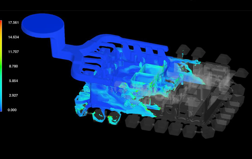 從分析模具和壓鑄的可行性開(kāi)始，根據設計方案做出模流分析，有效解決排氣、收縮和缺料等問(wèn)題。